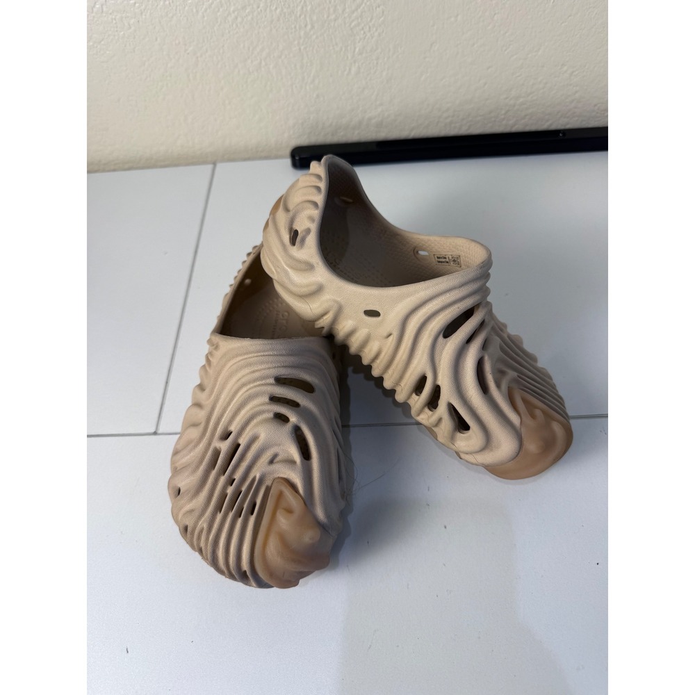 Crocs Salehe Bembury Pollex Clog Kids Size 13 Tan Beige Slip On Shoes 2088600